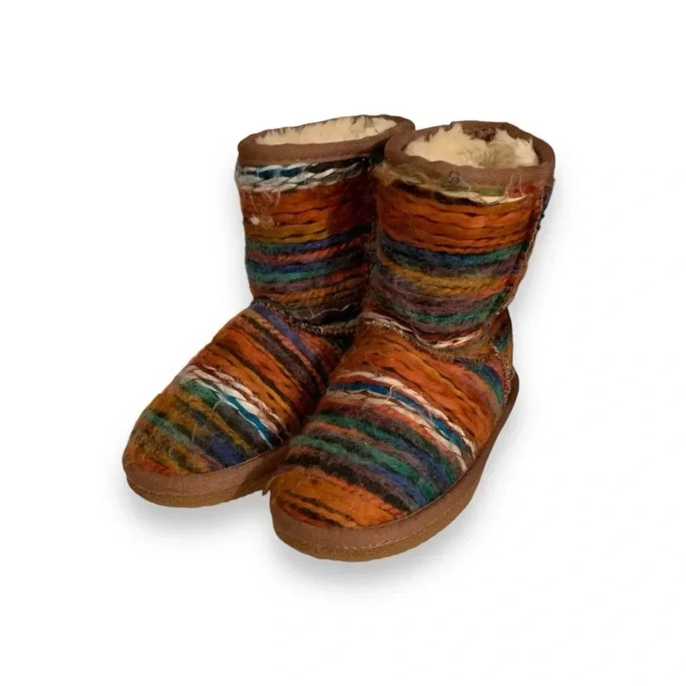 Lamo Juarez Multicolor Wool Knit Boots